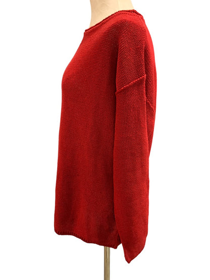 Medium Lauren Ralph Lauren Women's Red Linen Sweater Rollneck