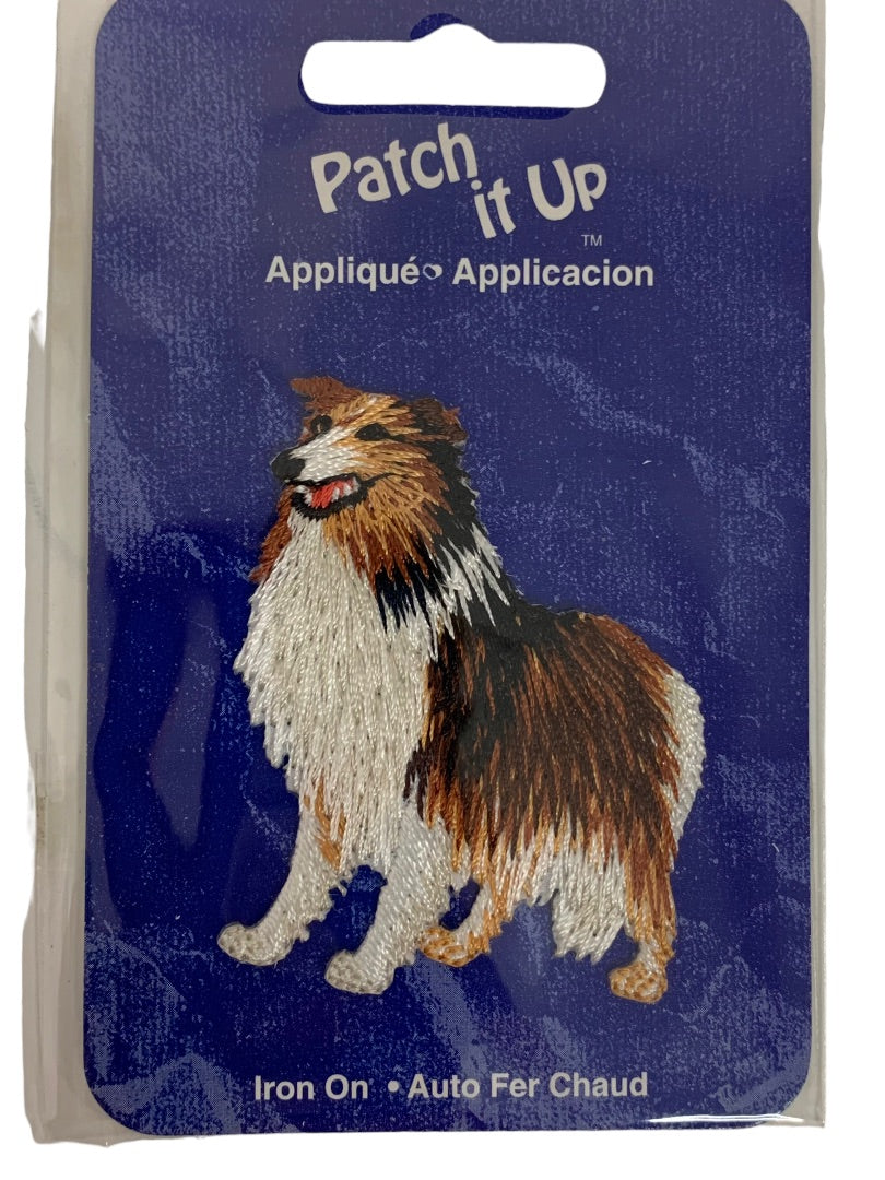 Patch it Up Application Dog Collie Iron On Rayon 2.25" Sewing Novelty New