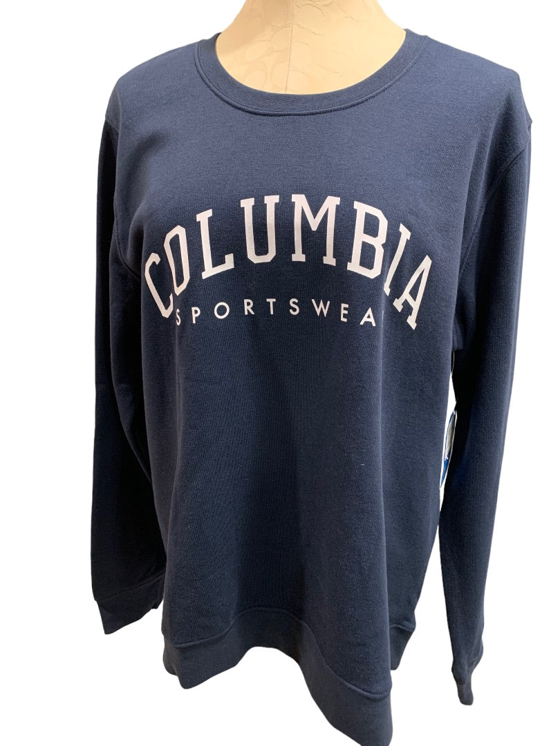 XXL Columbia Trek Women's New Graphic Crew Sweatshirt Navy Blue