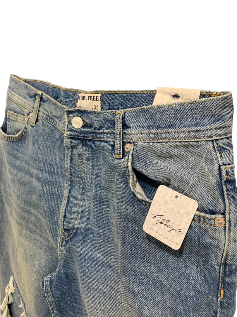 Size 29 We The Free People Women's New Aged to Perfection Distressed Jeans Buttonfly