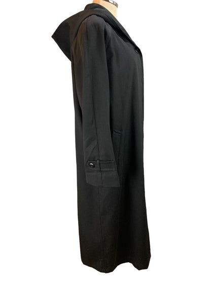 12P London Fog Women's New Black Full Length Waterproof Dress Jacket Hooded