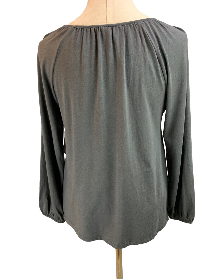 Small Old Navy Women's New Charcoal Gray Jersey Knit Long Sleeve Top Shirt