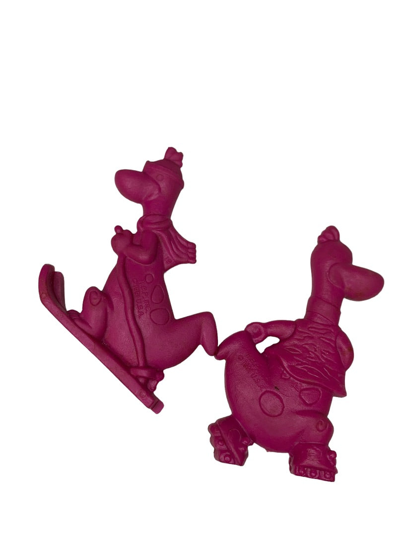 Flinstones Set of 2 Dino Figurines 1991 Post Cereal Toys Hanna Barbera 2.5"