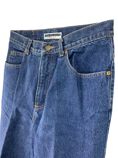 Size 10P Jennifer Moore Petites Womens Mom Jeans Dark Wash Denim Y2K