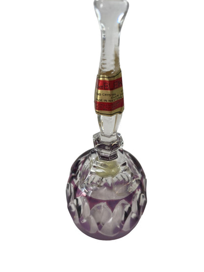 Vintage ECHT BLEIKRISTALL 24% Hand Cut Lead Crystal purple To Clear Bell