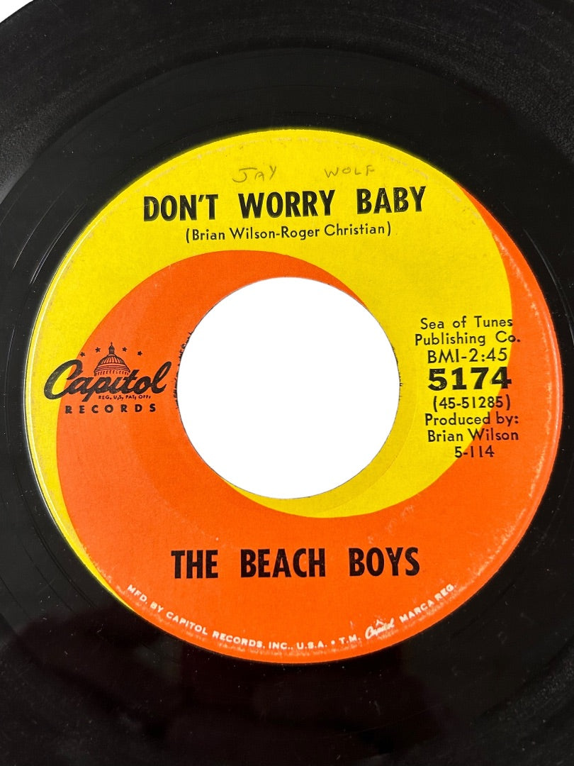 The Beach Boys 45 Single 5714 Capital Records I Get Around Don't Worry Baby