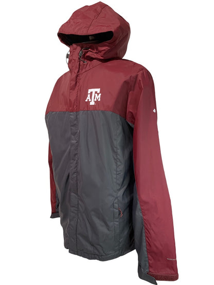 Medium Texas A&M Columbia Glennaker Storm Jacket Gray Red Hooded