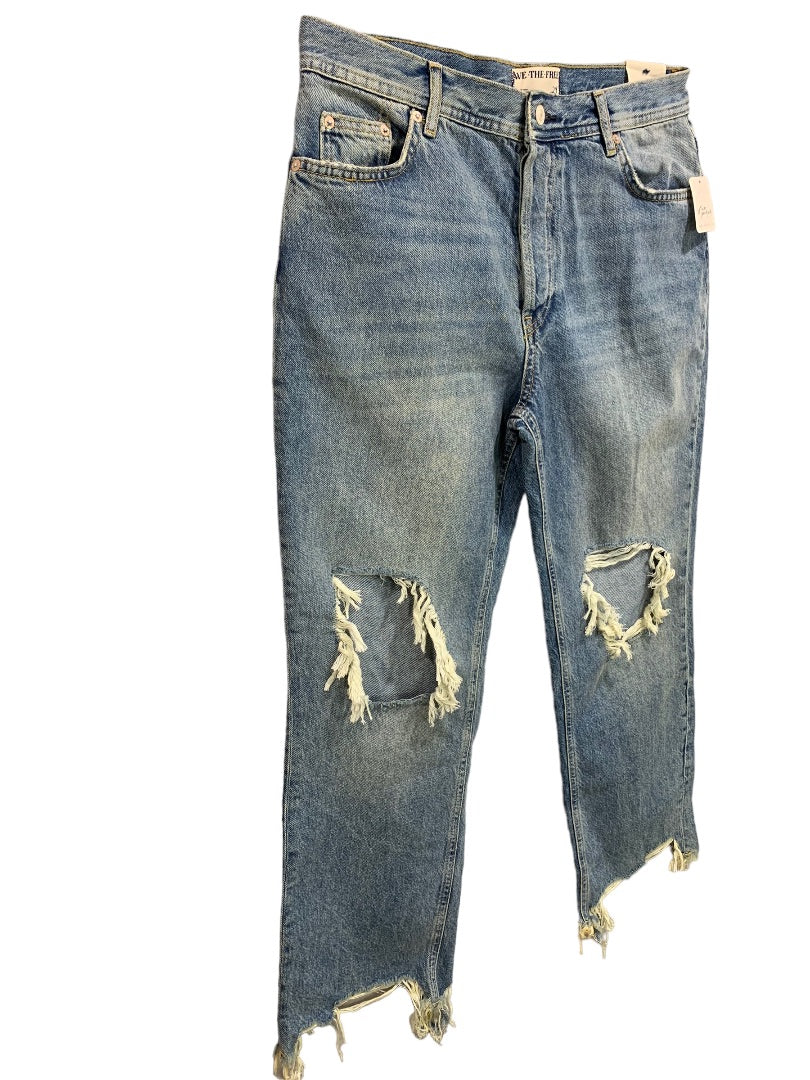 Size 29 We The Free People Women's New Aged to Perfection Distressed Jeans Buttonfly