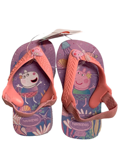 4C Havainas Toddler Flip Flops Peppa Pig Back Strap New