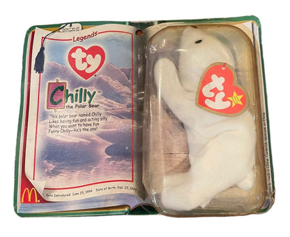 Chilly The Polar Bear Ty Teenie Beanie Baby Legends McDonald's 1994