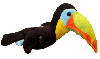 Coca Cola International Beanie 7.5" Plush  Toolu the Toucan Honduras Bottle of Coke 1999