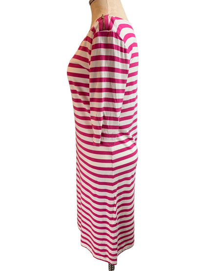 Medium Juicy Couture Women's Fuschia White Striped Tshirt Dress