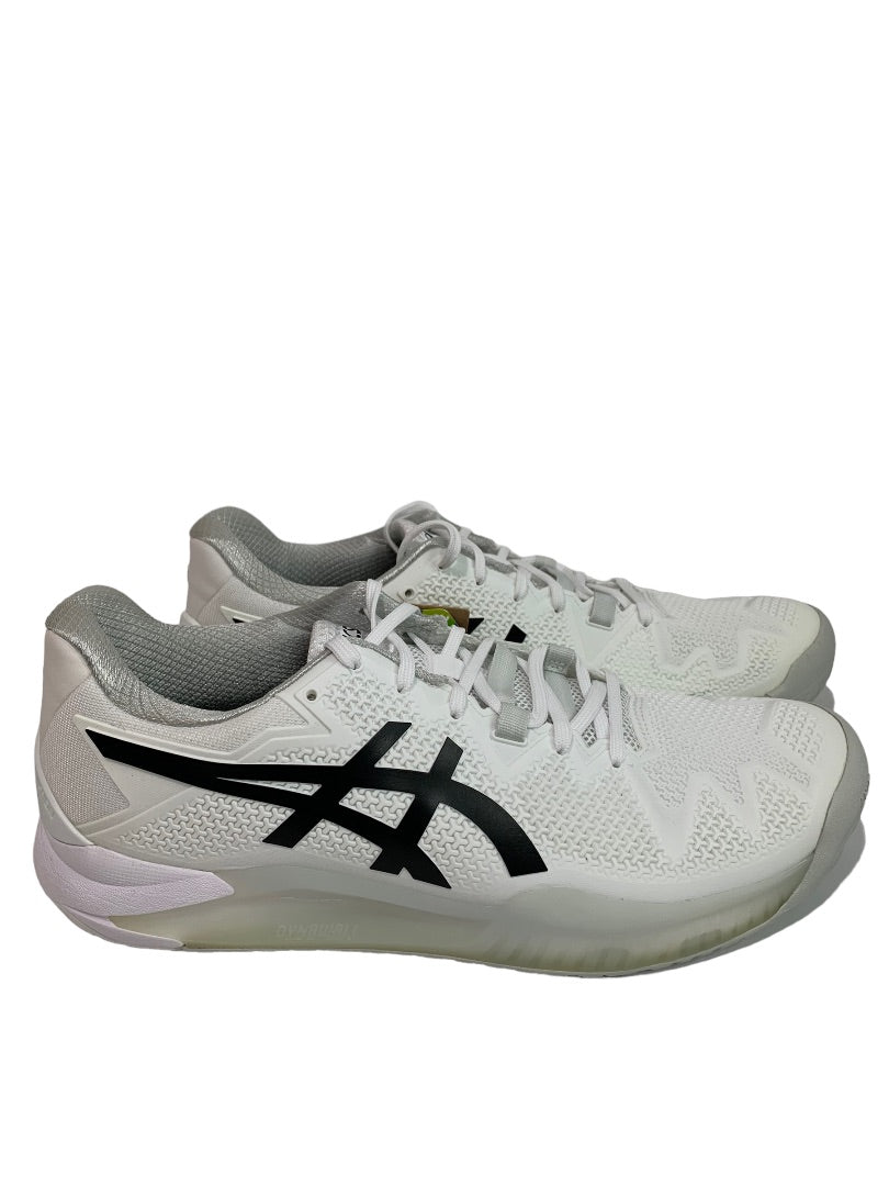 Sie 12 Asics Women's Gel Resolution 8 White Black Sneaker 1042A072 New