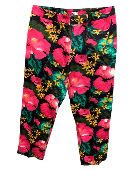 Size 8 Cache Women's Tropical Print Crop Capri Pants 25 Inch Inseam