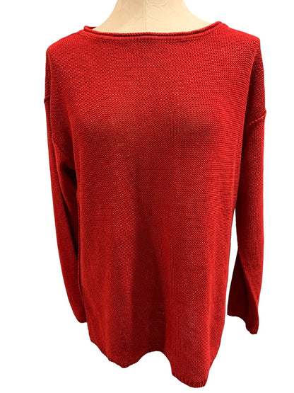 Medium Lauren Ralph Lauren Women's Red Linen Sweater Rollneck