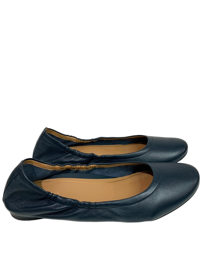 Size 11M Vionic Women's New Navy Blue Leather Ballet Flats Alexa