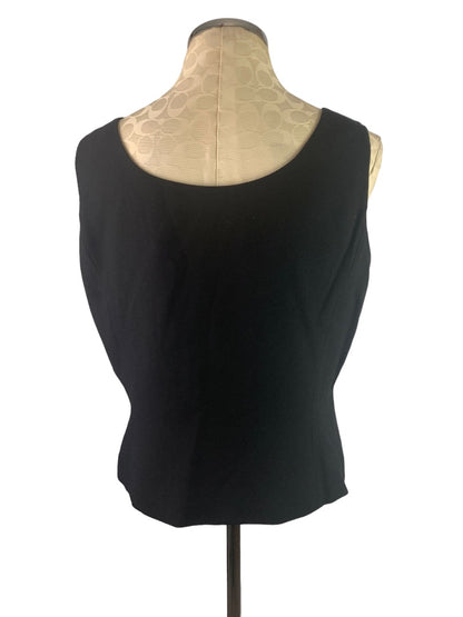 14 Tahari by Arthur S. Levine Black Shell Women's Lined Blouse Side Zip