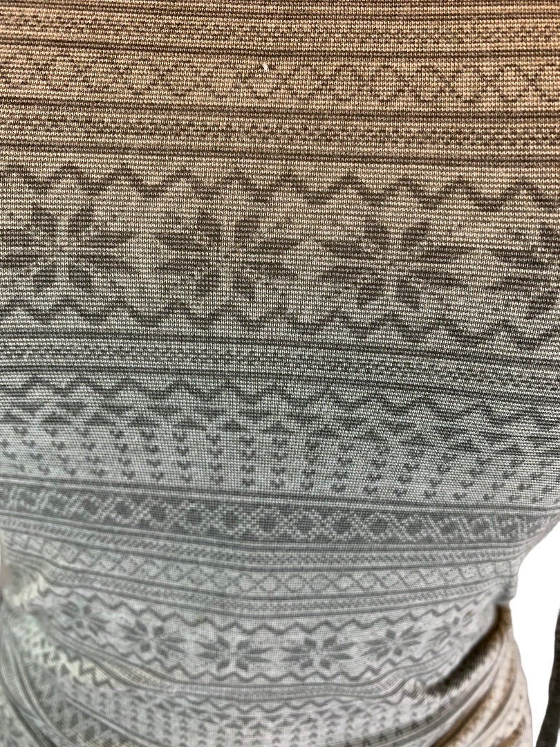 Small 32 Degrees Heat Women's Gray Fair Isle Print Scoop Neck Base Layer Shirt