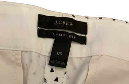 00 J.Crew Women's Campbell Pants White Black Triangles Pockets Zipper A6734