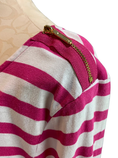 Medium Juicy Couture Women's Fuschia White Striped Tshirt Dress