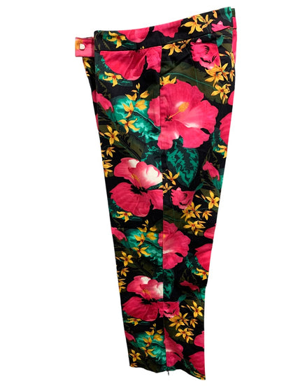 Size 8 Cache Women's Tropical Print Crop Capri Pants 25 Inch Inseam