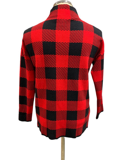 Small Joan Vass Women's Pullover Buffalo Plaid Sweater