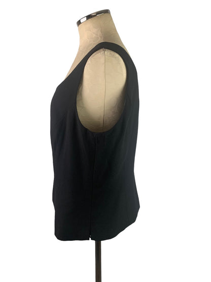 14 Tahari by Arthur S. Levine Black Shell Women's Lined Blouse Side Zip