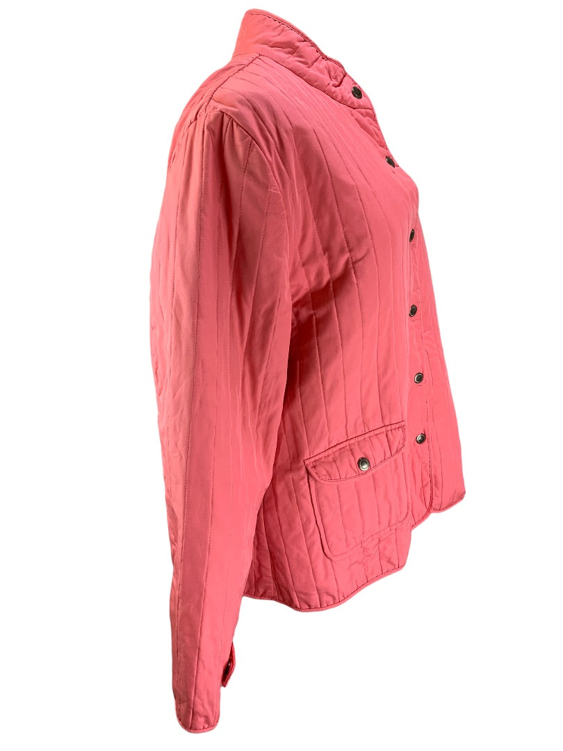 14 JM Collection Women's Pink Quilted Snap Up Jacket Lined