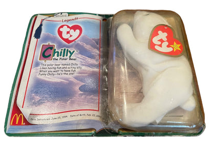 Chilly The Polar Bear Ty Teenie Beanie Baby Legends McDonald's 1994