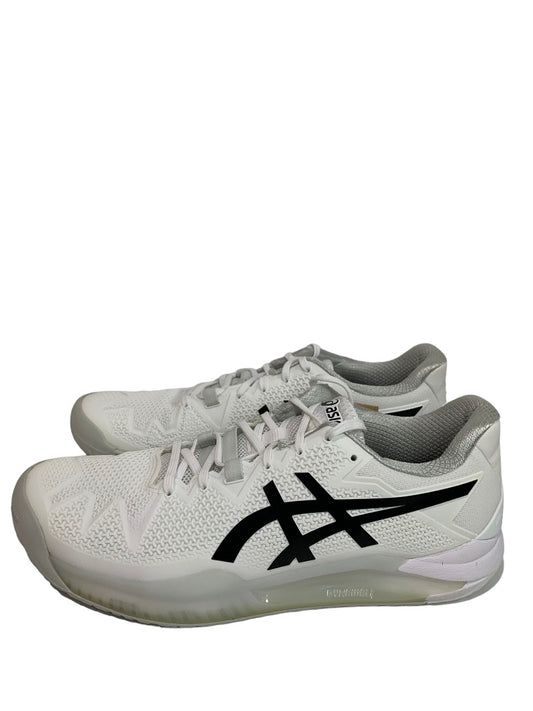 Sie 12 Asics Women's Gel Resolution 8 White Black Sneaker 1042A072 New