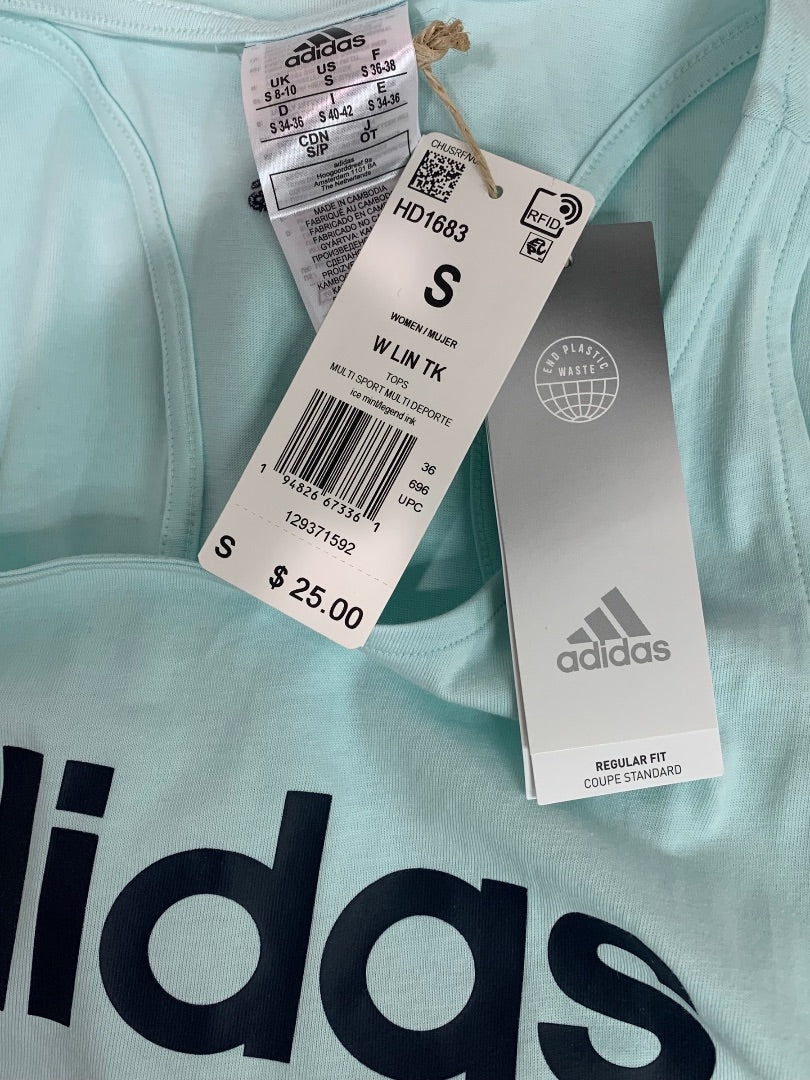 Small Adidas Women's New Ice Mint Tank Top HD1683 Racerback