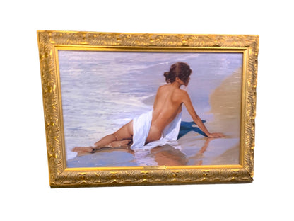 Lluis Ribas "Secret Cove" Signed Ornate Framed Giclee Print Art Ornate 27" x 19"