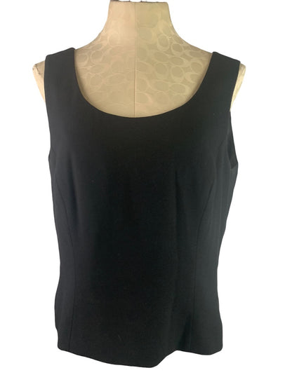 14 Tahari by Arthur S. Levine Black Shell Women's Lined Blouse Side Zip