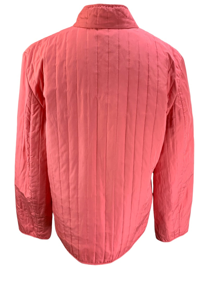 14 JM Collection Women's Pink Quilted Snap Up Jacket Lined