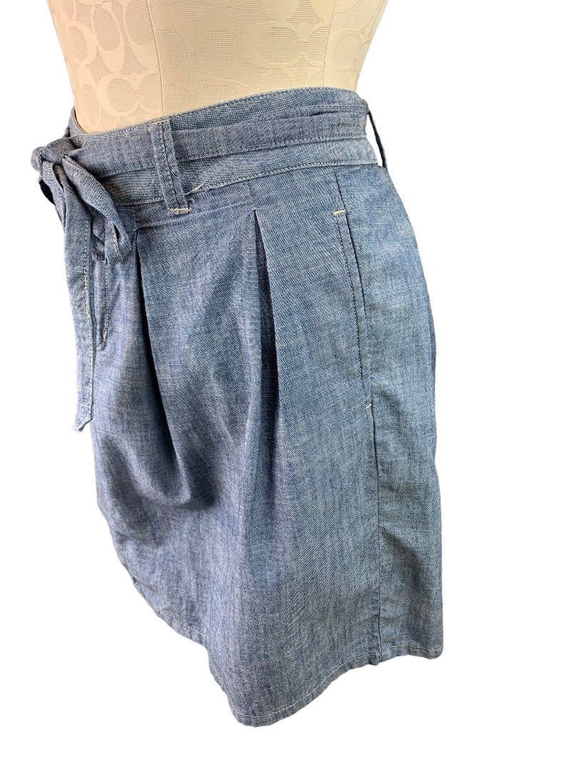 25 (0) Gap Women's Lightweight Jean Skirt Pleated Tie Belt