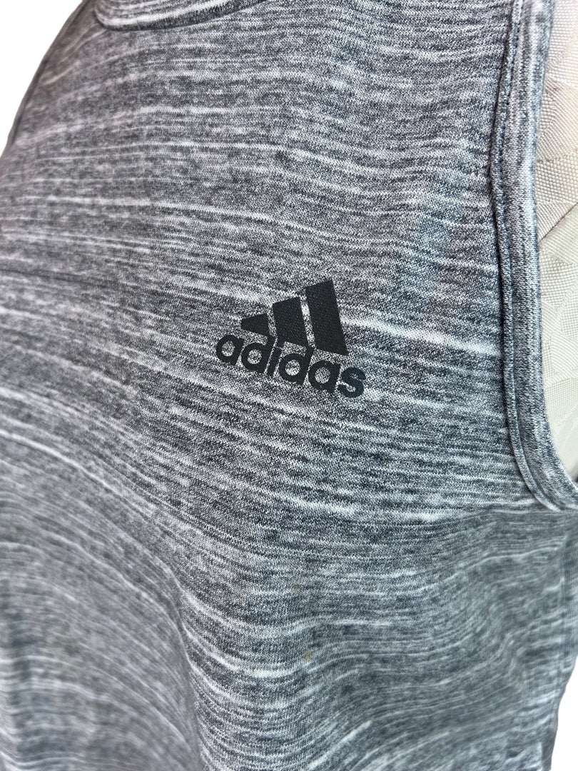 Medium Adidas Gray Heathered Tank DU1924 Split Side New