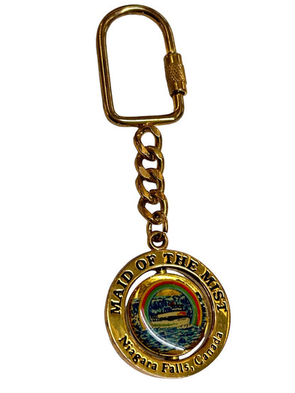 Vintage Maid of the Mist Souvenir Keychain Niagara Falls Canada Swivel Screw Closure