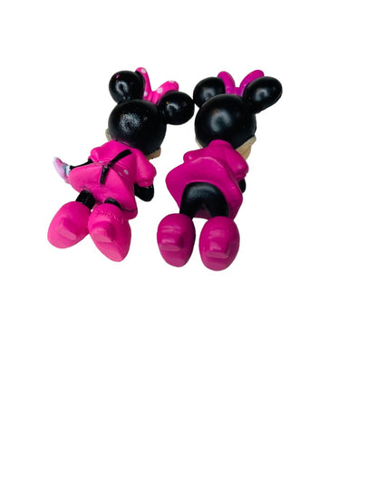 Minnie Mouse Disney 2" Figure Pink Bow Set of 2 Vinyl Figurines