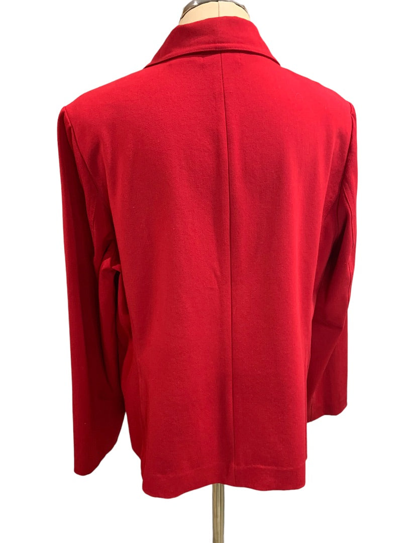 Size 16 Talbots Stretch Women's Red Full Zip Jacket Collared