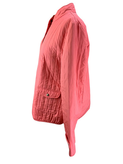 14 JM Collection Women's Pink Quilted Snap Up Jacket Lined