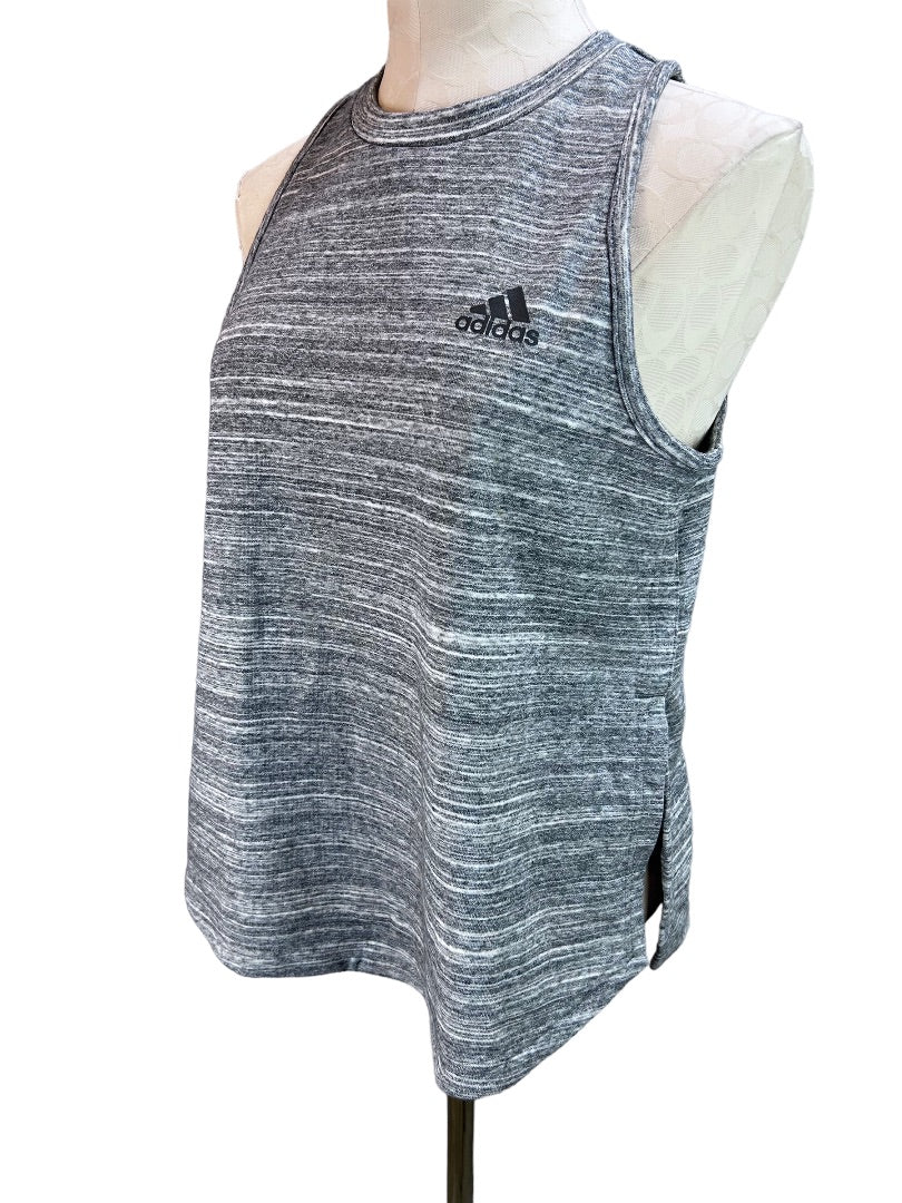 Medium Adidas Gray Heathered Tank DU1924 Split Side New