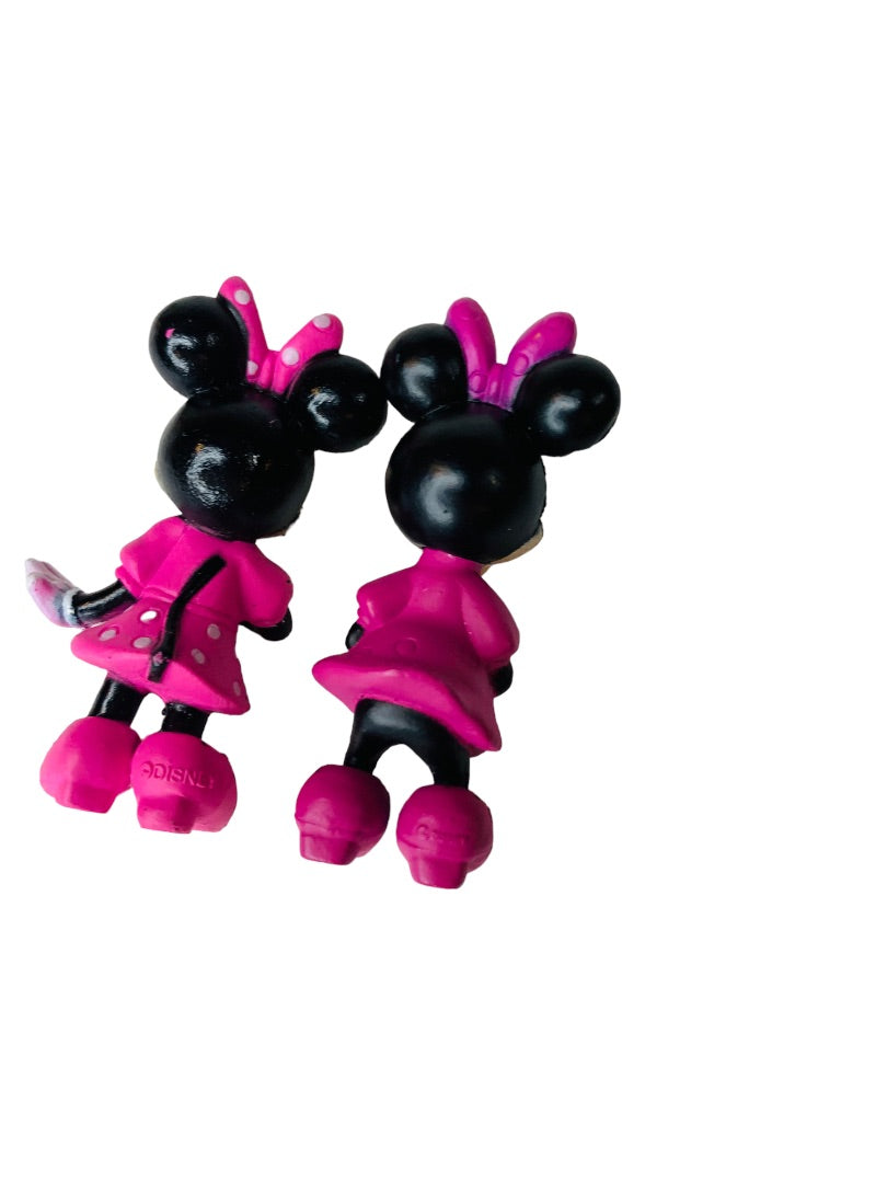 Minnie Mouse Disney 2" Figure Pink Bow Set of 2 Vinyl Figurines