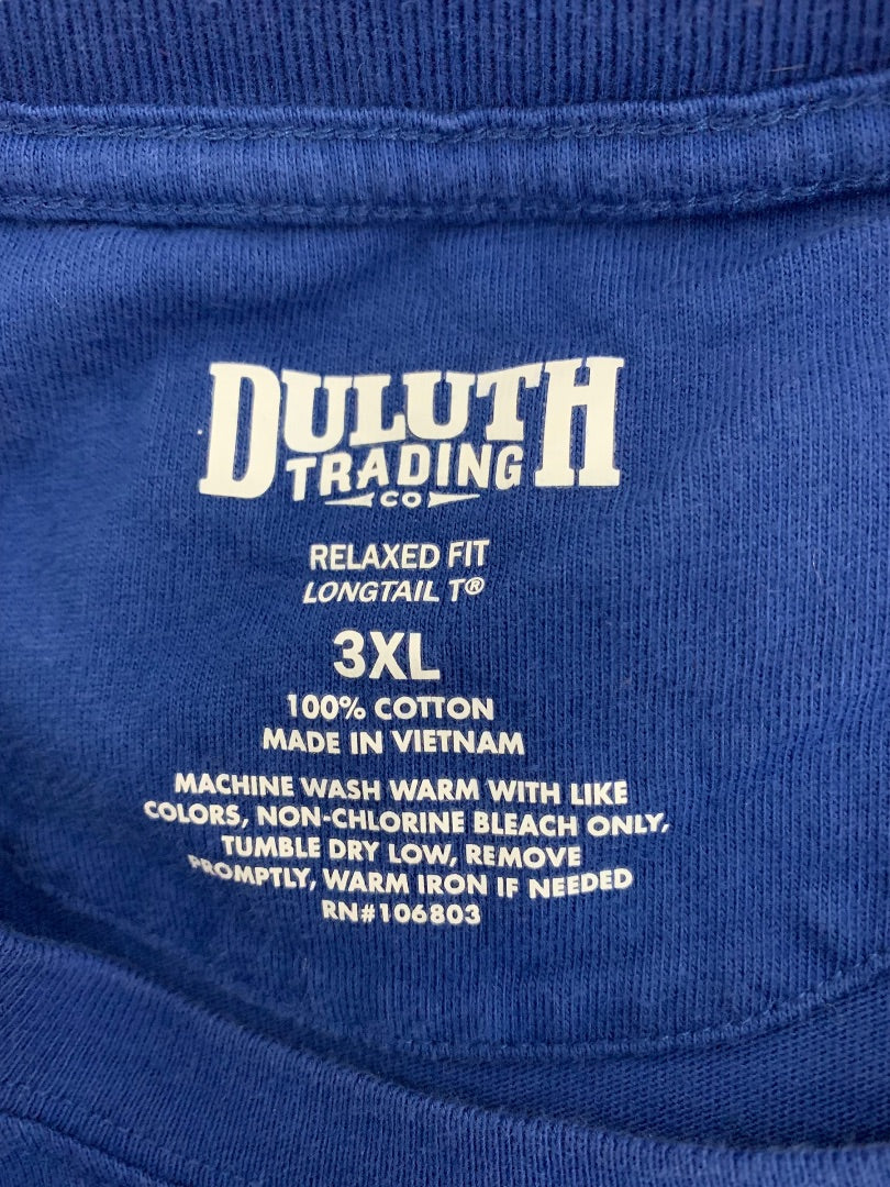 3XL Duluth Trading Men's Short Sleeve Cotton Tshirt Royal Blue