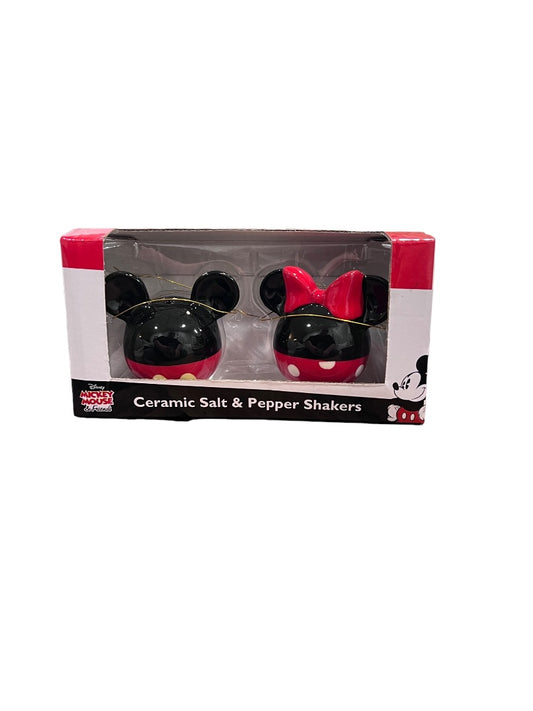 Disney Mickey Mouse And Friends Ceramic Salt & Pepper Shakers Minnie Mouse New