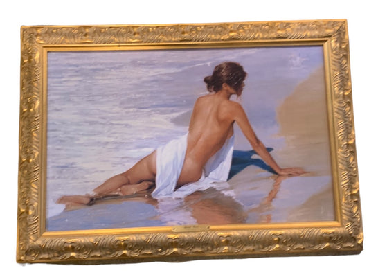 Lluis Ribas "Secret Cove" Signed Ornate Framed Giclee Print Art Ornate 27" x 19"