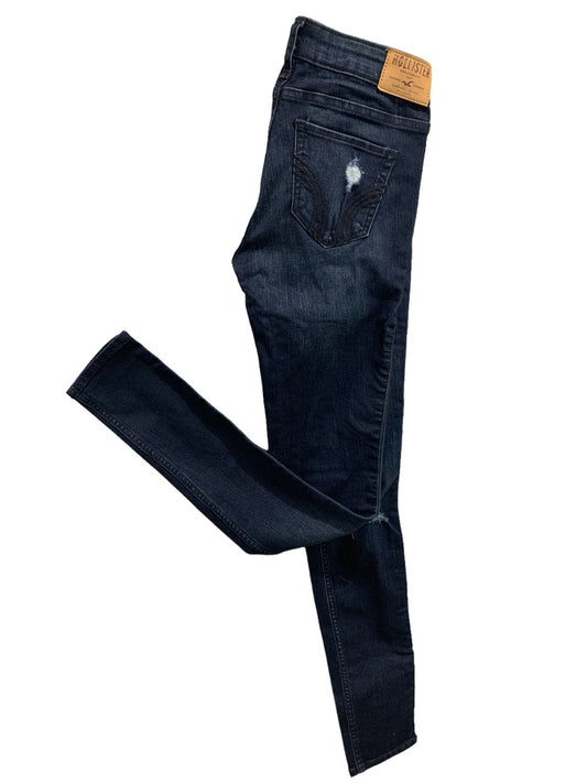 24 x 31 Hollister Women's Super Skinny Stretch Jeans Dark Wash Distressed