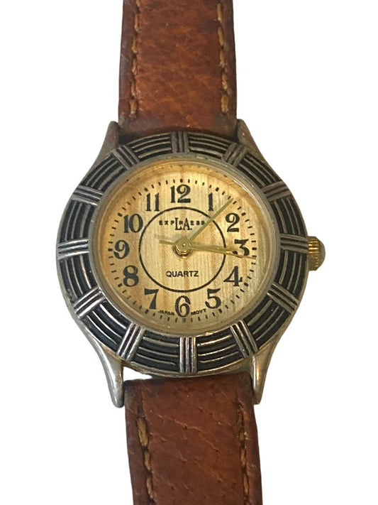 LA Express Women's Leather Band Watch Vintage Works