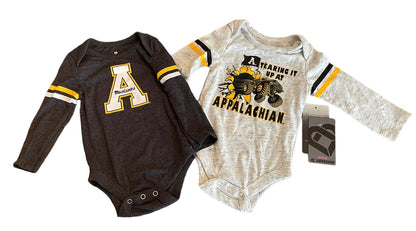 3-6 mos Colosseum Infants North Carolina Appalachian Mountaineers One Piece Set of 2