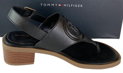 6.5 Tommy Hilfiger Olaya 1.75" Heel Womens Sandal Black New