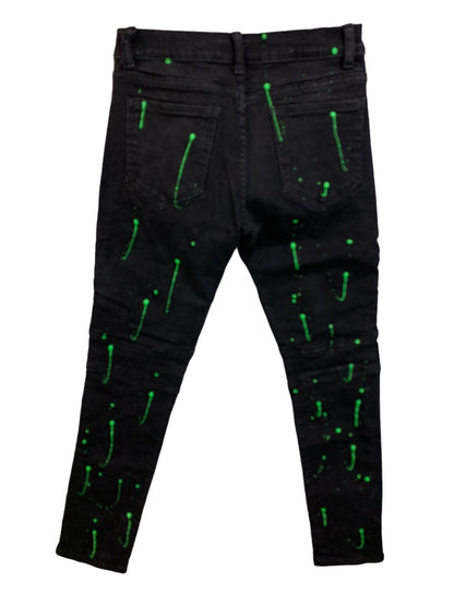 30 Trestle Supply Company Men's Black Paint Splatter Skinny Moto Jeans